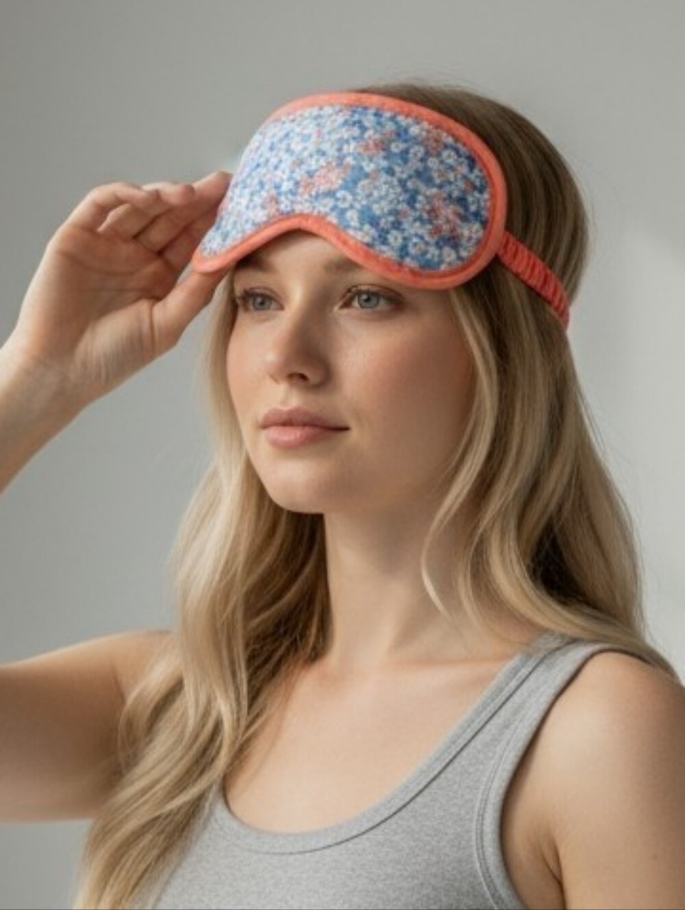 Joules Floral Blue and Coral Sleep Mask